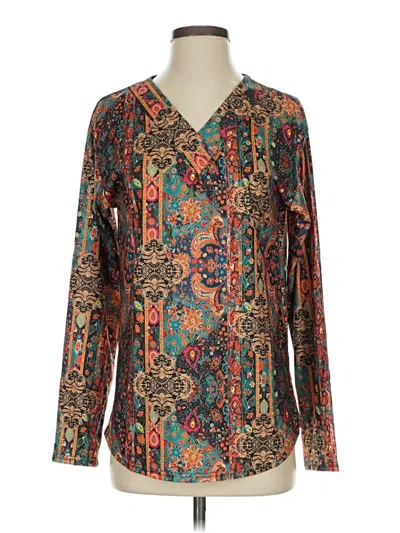 Pre-owned Unbranded Long Sleeve Henley Shirt In Teal