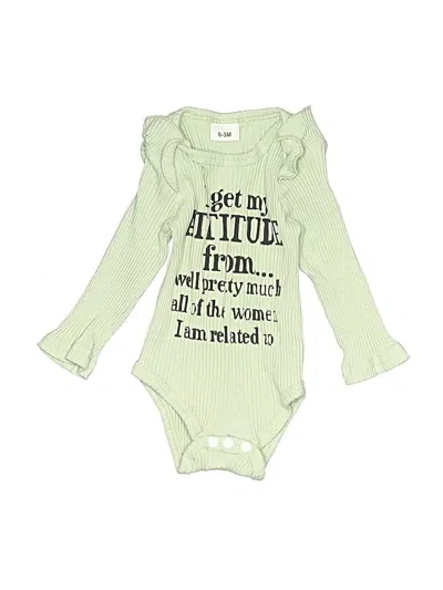 Pre-owned Unbranded Babies' Long Sleeve Onesie In Green