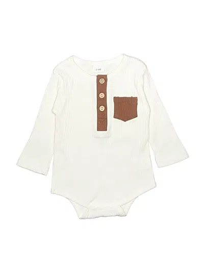 Pre-owned Unbranded Babies' Long Sleeve Onesie In Ivory