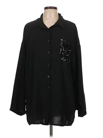 Pre-owned Unbranded Long Sleeve Polo Shirt In Black