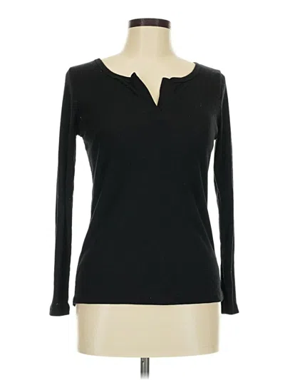 Pre-owned Unbranded Long Sleeve Polo Shirt In Black