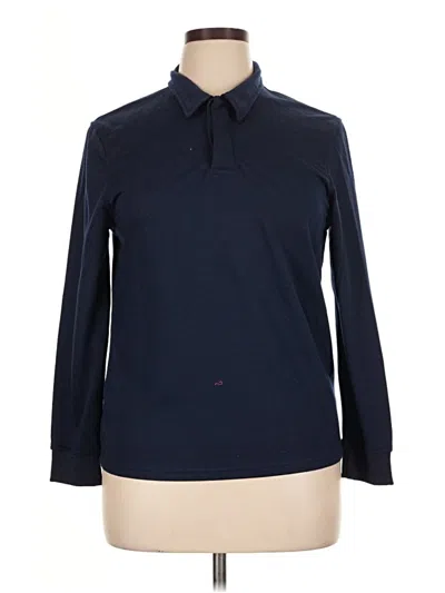 Pre-owned Unbranded Long Sleeve Polo Shirt In Blue