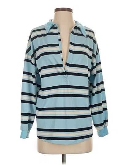 Pre-owned Unbranded Long Sleeve Polo Shirt In Blue