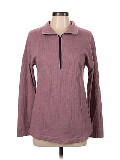 Pre-owned Unbranded Long Sleeve Polo Shirt In Burgundy