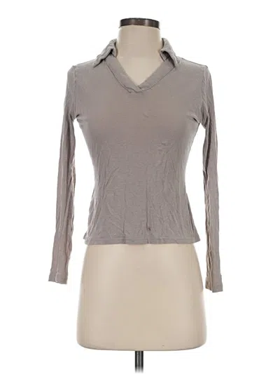 Pre-owned Unbranded Long Sleeve Polo Shirt In Gray