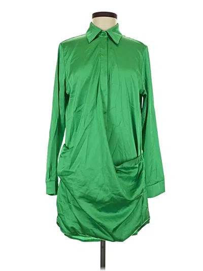 Pre-owned Unbranded Long Sleeve Polo Shirt In Green
