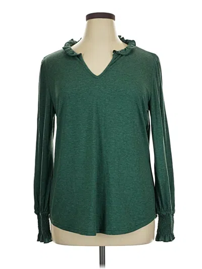 Pre-owned Unbranded Long Sleeve Polo Shirt In Green