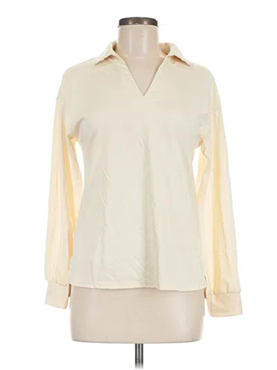 Pre-owned Unbranded Long Sleeve Polo Shirt In Ivory