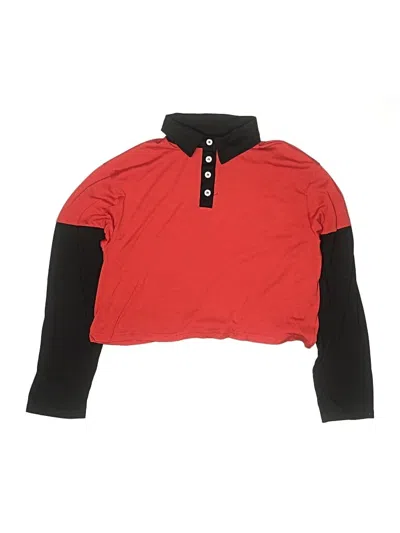 Pre-owned Unbranded Kids' Long Sleeve Polo Shirt In Red