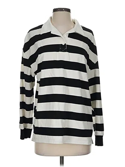 Pre-owned Unbranded Long Sleeve Polo Shirt In Silver