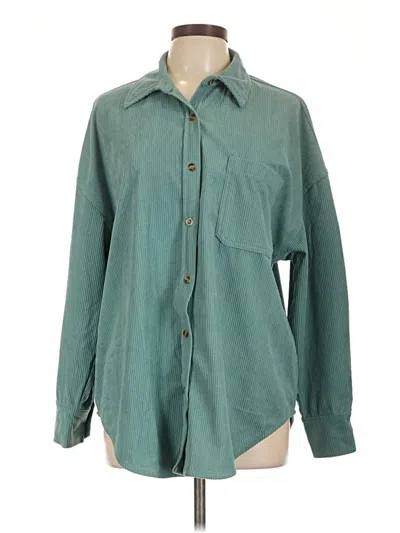 Pre-owned Unbranded Long Sleeve Polo Shirt In Teal