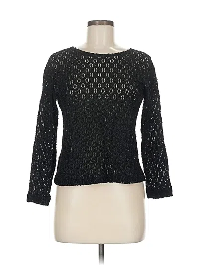 Pre-owned Unbranded Long Sleeve Top Black Boatneck Tops