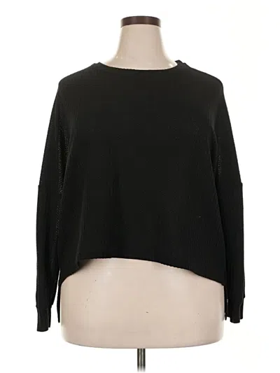 Pre-owned Unbranded Long Sleeve Top Black Boatneck Tops