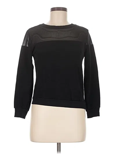 Pre-owned Unbranded Long Sleeve Top Black Crew Neck Tops