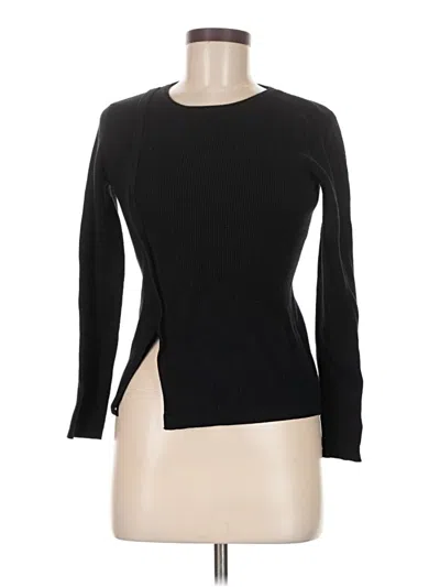 Pre-owned Unbranded Long Sleeve Top Black Keyhole Neckline Tops