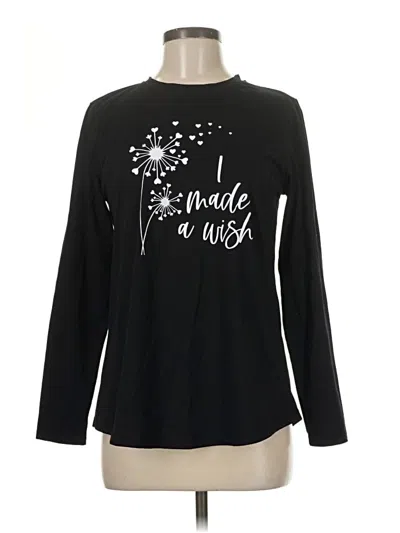 Pre-owned Unbranded Long Sleeve Top Black Mock Neckline Tops