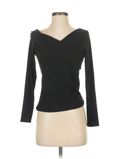 Pre-owned Unbranded Long Sleeve Top Black One Shoulder Neckline Tops