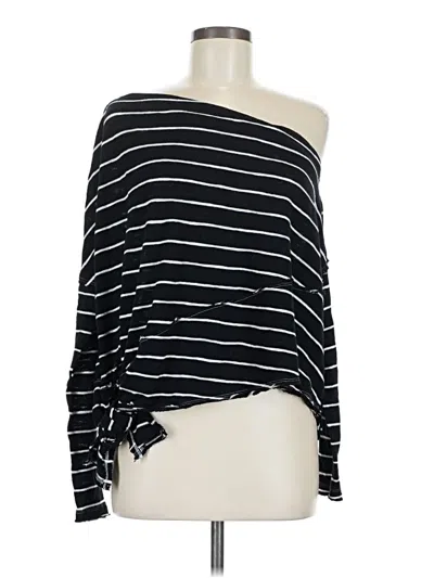 Pre-owned Unbranded Long Sleeve Top Black One Shoulder Neckline Tops