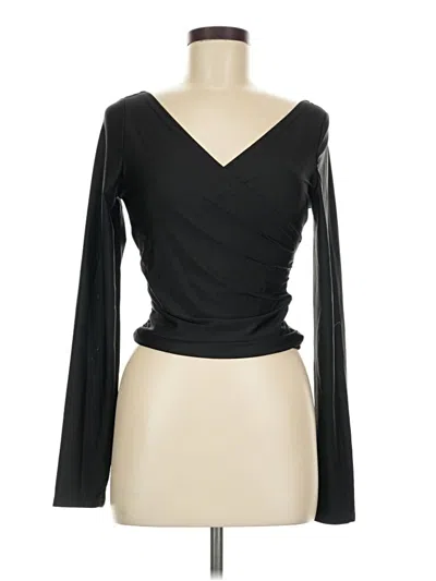 Pre-owned Unbranded Long Sleeve Top Black One Shoulder Neckline Tops