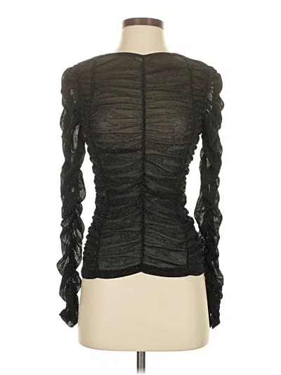 Pre-owned Unbranded Long Sleeve Top Black Sweetheart Neckline Tops