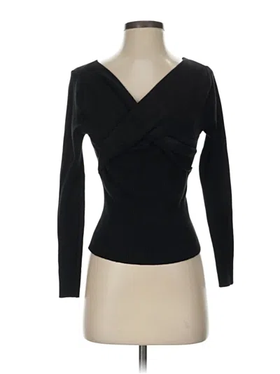 Pre-owned Unbranded Long Sleeve Top Black Sweetheart Neckline Tops