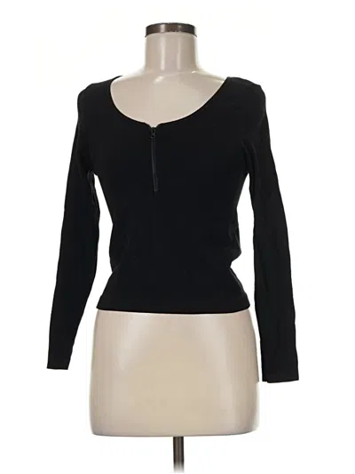 Pre-owned Unbranded Long Sleeve Top Black Sweetheart Neckline Tops