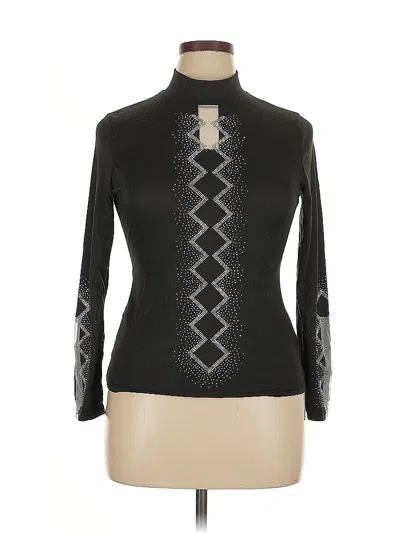 Pre-owned Unbranded Long Sleeve Top Black Turtleneck Tops