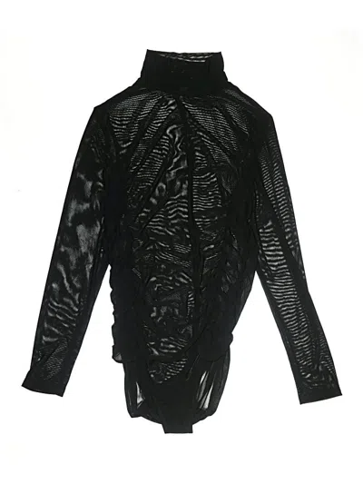 Pre-owned Unbranded Long Sleeve Top Black Turtleneck Tops