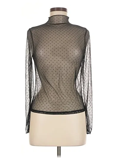 Pre-owned Unbranded Long Sleeve Top Black Turtleneck Tops