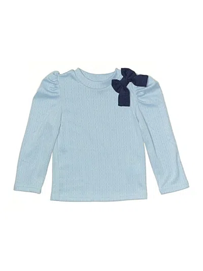 Pre-owned Unbranded Kids' Long Sleeve Top Blue Crew Neck Tops