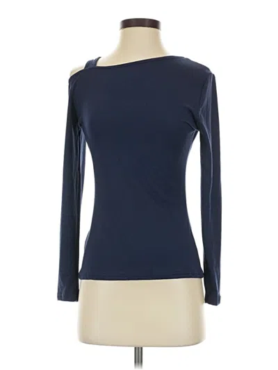Pre-owned Unbranded Long Sleeve Top Blue One Shoulder Neckline Tops