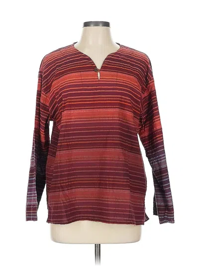 Pre-owned Unbranded Long Sleeve Top Burgundy V Neck Tops