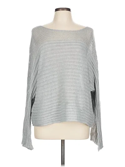 Pre-owned Unbranded Long Sleeve Top Gray Boatneck Tops