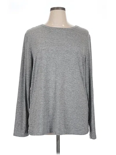 Pre-owned Unbranded Long Sleeve Top Gray Crew Neck Tops