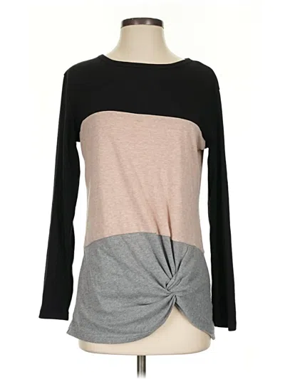 Pre-owned Unbranded Long Sleeve Top Gray Crew Neck Tops