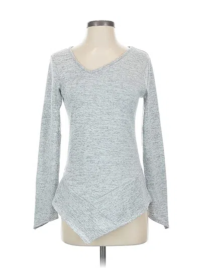 Pre-owned Unbranded Long Sleeve Top Gray Scoop Neck Tops