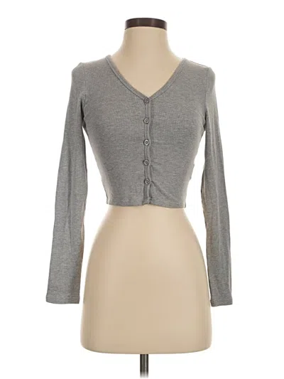 Pre-owned Unbranded Long Sleeve Top Gray Sweetheart Neckline Tops