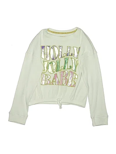Pre-owned Unbranded Kids' Long Sleeve Top Green Crew Neck Tops