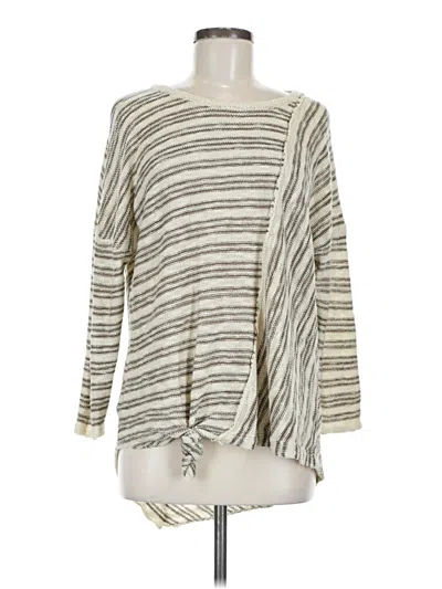 Pre-owned Unbranded Long Sleeve Top Ivory Boatneck Tops