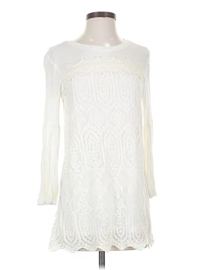 Unbranded Long Sleeve Top Ivory Boatneck Tops In White