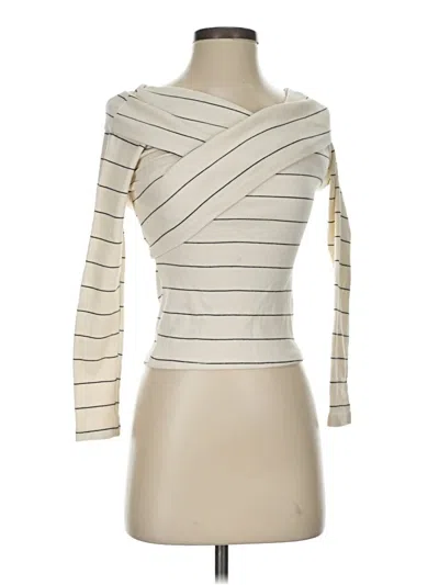 Pre-owned Unbranded Long Sleeve Top Ivory One Shoulder Neckline Tops