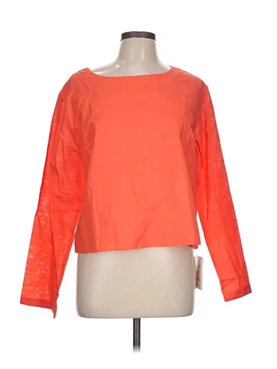 Pre-owned Unbranded Long Sleeve Top Orange Boatneck Tops