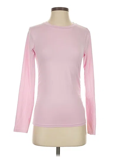 Pre-owned Unbranded Long Sleeve Top Pink Crew Neck Tops