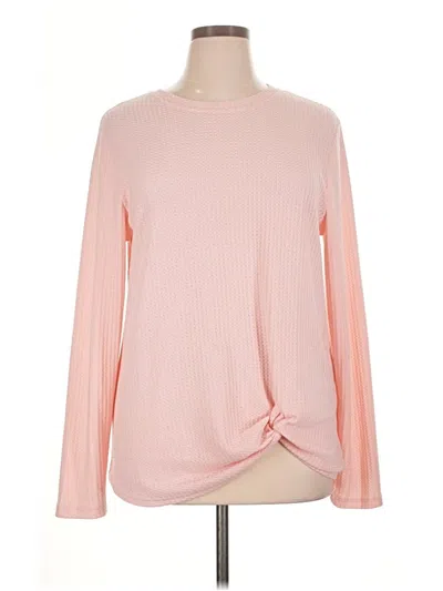 Unbranded Long Sleeve Top Pink Crew Neck Tops