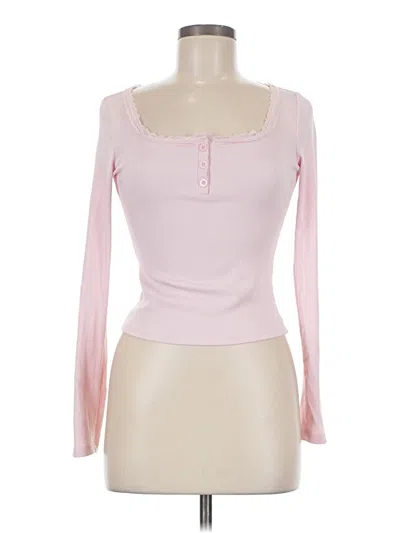 Pre-owned Unbranded Long Sleeve Top Pink Sweetheart Neckline Tops