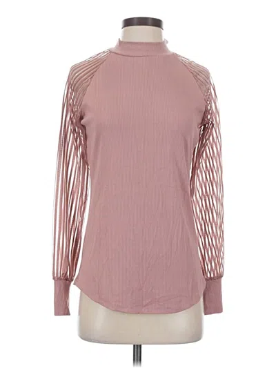 Pre-owned Unbranded Long Sleeve Top Pink Turtleneck Tops