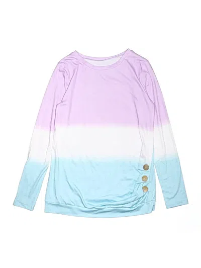 Pre-owned Unbranded Kids' Long Sleeve Top Purple Boatneck Tops
