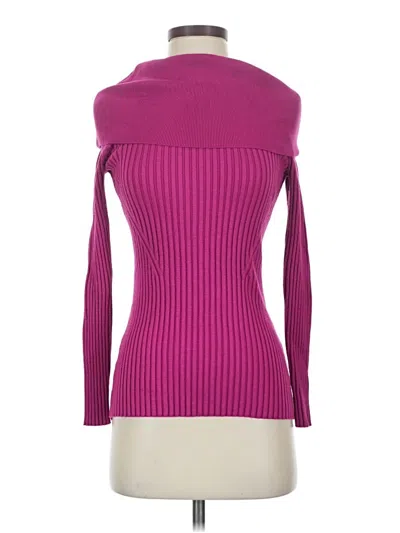 Pre-owned Unbranded Long Sleeve Top Purple Turtleneck Tops