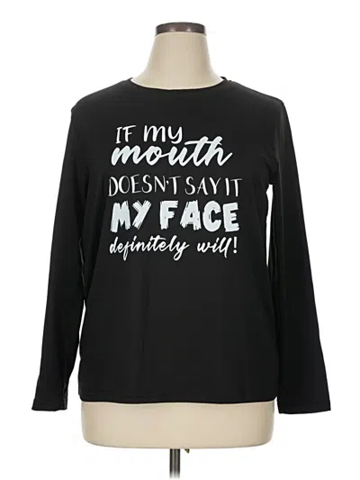 Pre-owned Unbranded Long Sleeve T-shirt In Black