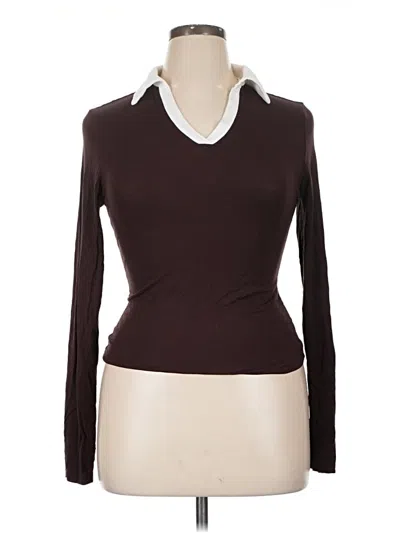 Pre-owned Unbranded Long Sleeve T-shirt In Brown